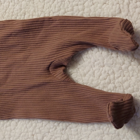 Oona Baby ribbed footie brown - Picture 3 of 5